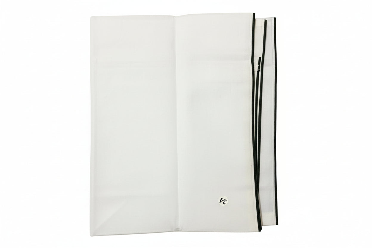 Nandu Brand White Lungi -Stitched