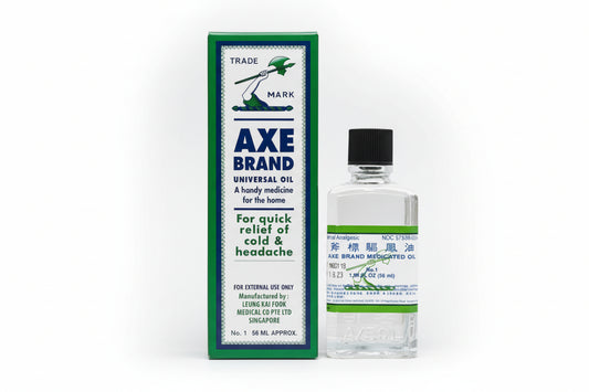 Axe Brand universal oil bottle and packaging on a white background