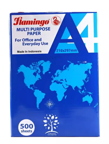 Flamingo Copier Paper, Multi-purpose A4 Photocopy Paper for Office & Everyday Use, 500 Sheets - 210X297mm